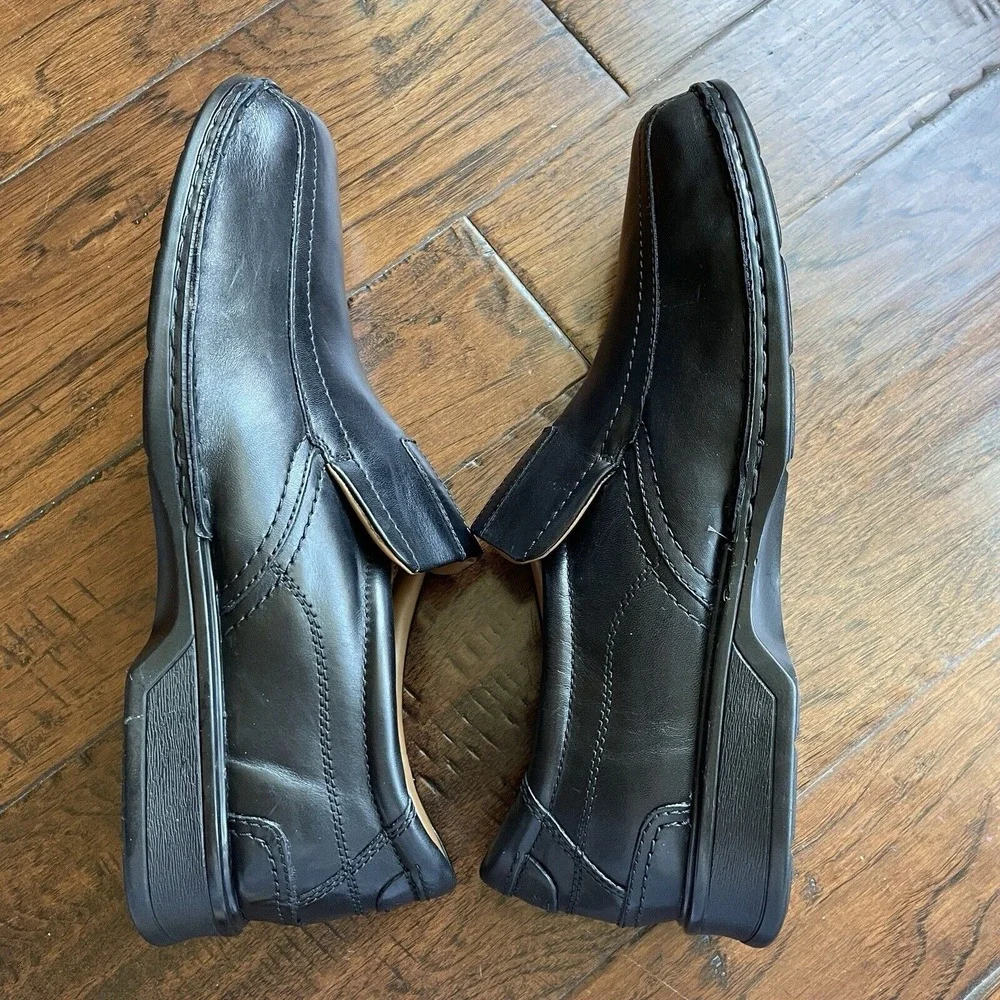 Clarks Mens Escalade‎ Step Slip-On Comfort Loafer Black Leather Size 15 M NEW